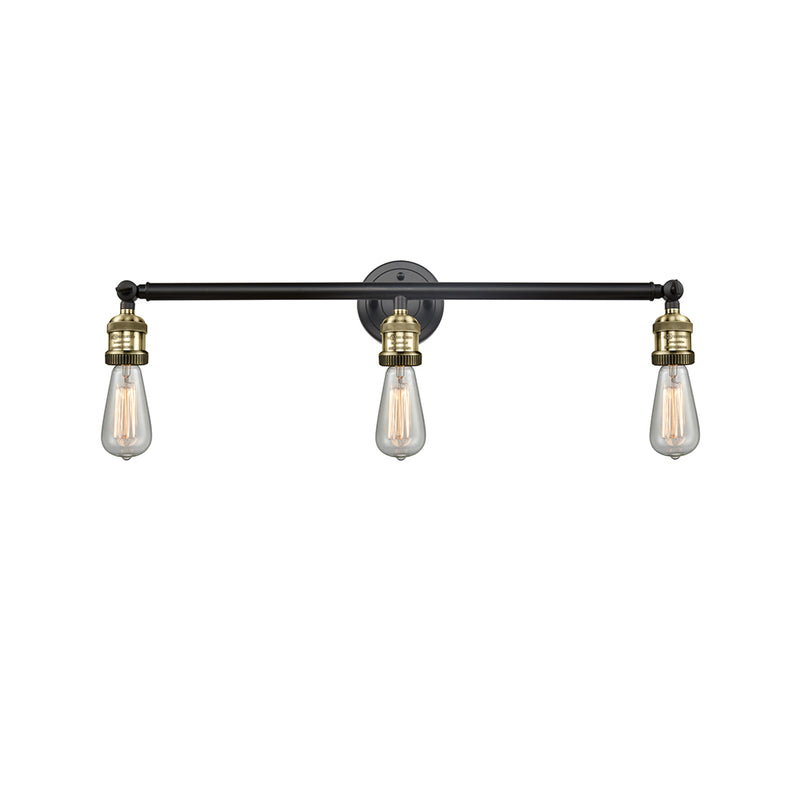 Bare Bulb Bath Vanity Light shown in the Black Antique Brass finish