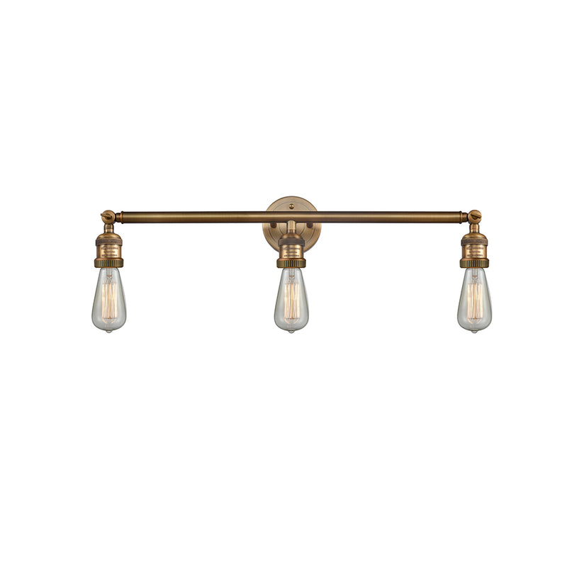 Bare Bulb Bath Vanity Light shown in the Brushed Brass finish