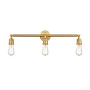 Bare Bulb Bath Vanity Light shown in the Satin Gold finish