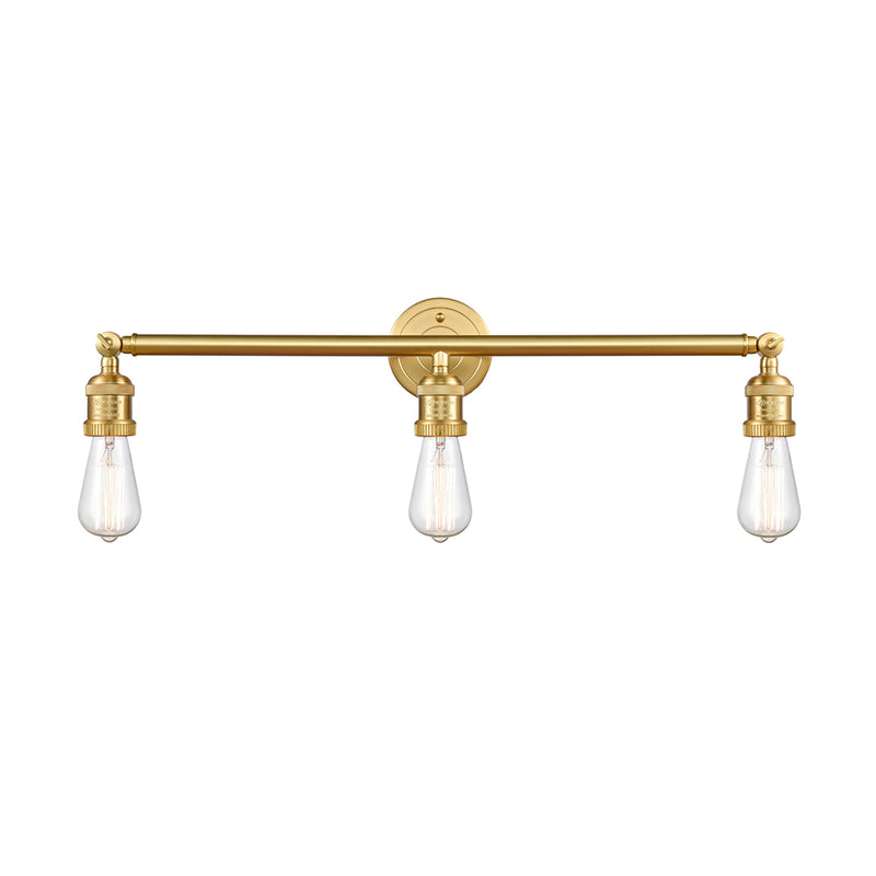 Bare Bulb Bath Vanity Light shown in the Satin Gold finish