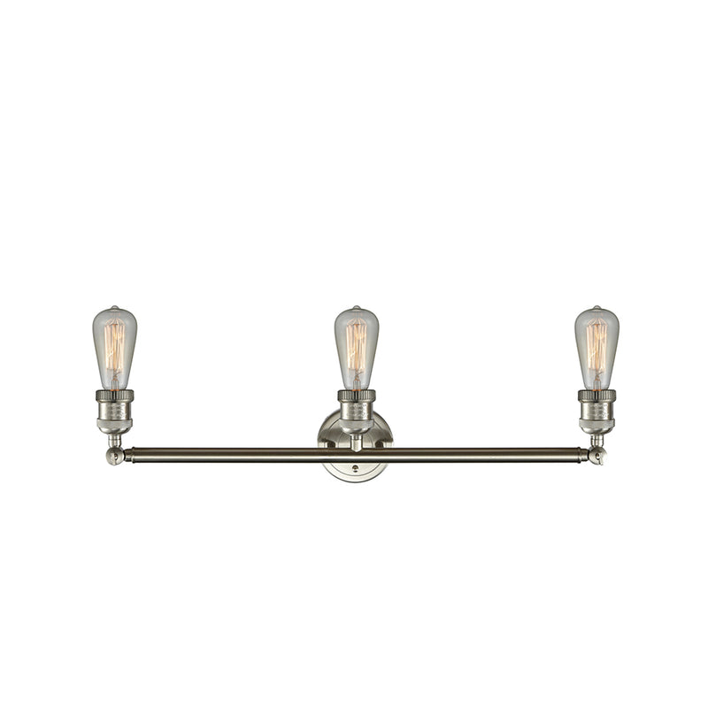 Innovations Lighting Bare Bulb 3 Light Bath Vanity Light Part Of The Franklin Restoration Collection 205-SN-LED