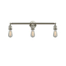 Bare Bulb Bath Vanity Light shown in the Brushed Satin Nickel finish