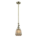 Chatham Mini Pendant shown in the Antique Brass finish with a Mercury shade