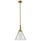 Cone Mini Pendant shown in the Antique Brass finish with a Clear shade