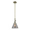 Cone Mini Pendant shown in the Antique Brass finish with a Plated Smoke shade