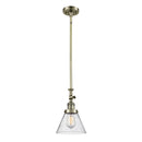 Cone Mini Pendant shown in the Antique Brass finish with a Seedy shade