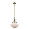 Oxford Mini Pendant shown in the Antique Brass finish with a Matte White shade