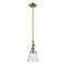 Cone Mini Pendant shown in the Antique Brass finish with a Seedy shade