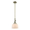 Bell Mini Pendant shown in the Antique Brass finish with a Matte White shade