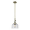 Bell Mini Pendant shown in the Antique Brass finish with a Seedy shade