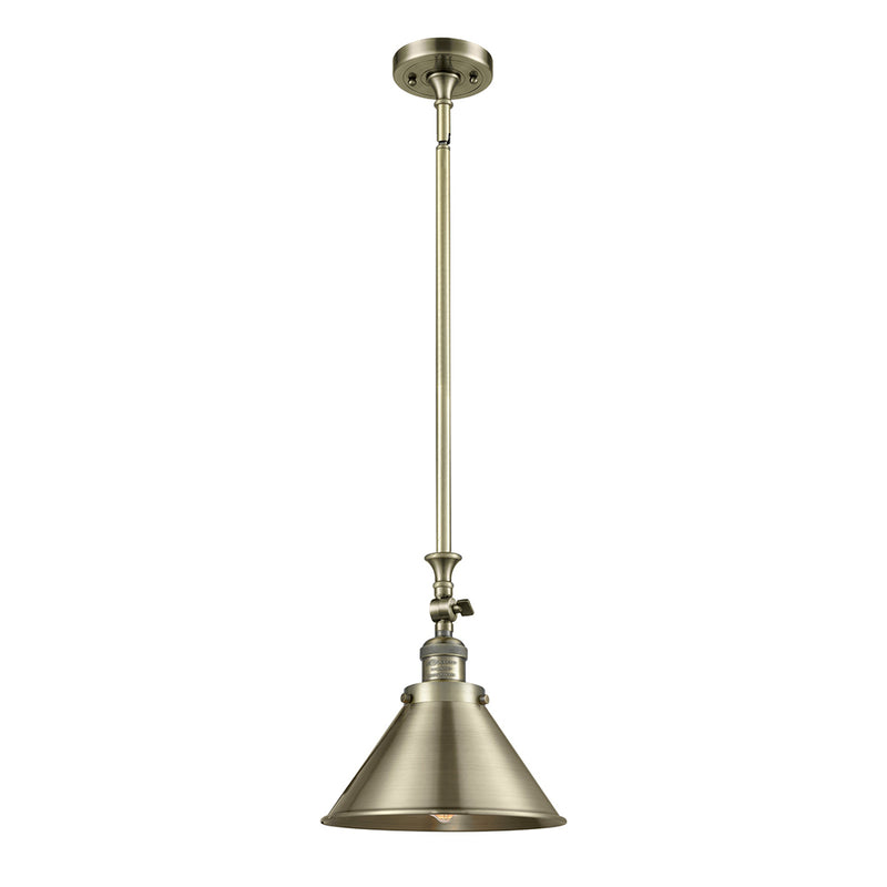 Briarcliff Mini Pendant shown in the Antique Brass finish with a Antique Brass shade