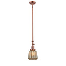 Chatham Mini Pendant shown in the Antique Copper finish with a Mercury shade