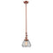 Fulton Mini Pendant shown in the Antique Copper finish with a Clear shade