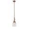 Canton Mini Pendant shown in the Antique Copper finish with a Seedy shade