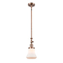 Bellmont Mini Pendant shown in the Antique Copper finish with a Matte White shade