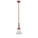 Bellmont Mini Pendant shown in the Antique Copper finish with a Clear shade