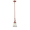 Bellmont Mini Pendant shown in the Antique Copper finish with a Clear shade