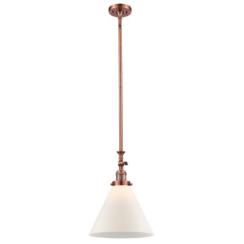 Cone Mini Pendant shown in the Antique Copper finish with a Matte White shade