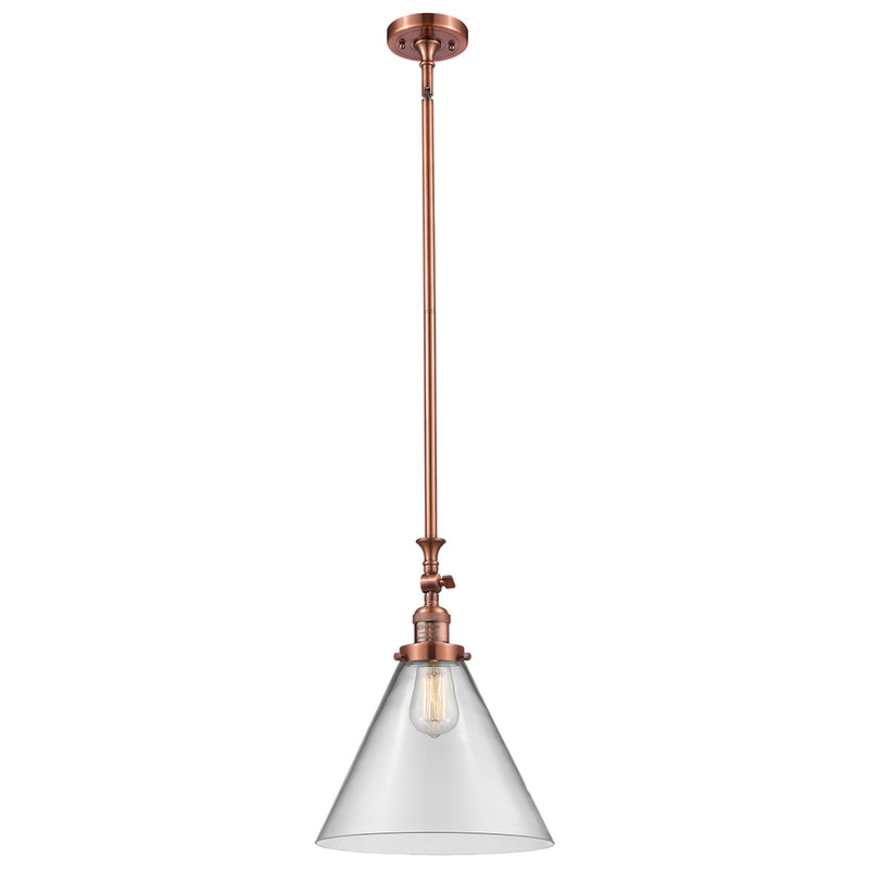 Cone Mini Pendant shown in the Antique Copper finish with a Clear shade