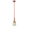 Bell Mini Pendant shown in the Antique Copper finish with a Seedy shade