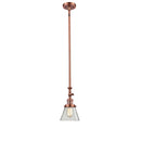 Cone Mini Pendant shown in the Antique Copper finish with a Clear shade