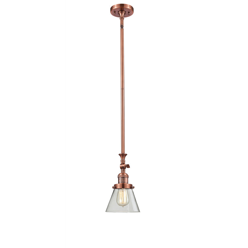 Cone Mini Pendant shown in the Antique Copper finish with a Clear shade