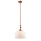 Bell Mini Pendant shown in the Antique Copper finish with a Matte White shade