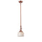 Bell Mini Pendant shown in the Antique Copper finish with a Matte White shade