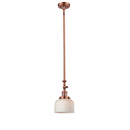 Bell Mini Pendant shown in the Antique Copper finish with a Matte White shade