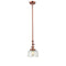 Bell Mini Pendant shown in the Antique Copper finish with a Clear shade