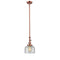 Bell Mini Pendant shown in the Antique Copper finish with a Seedy shade