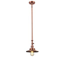 Railroad Mini Pendant shown in the Antique Copper finish with a Antique Copper shade