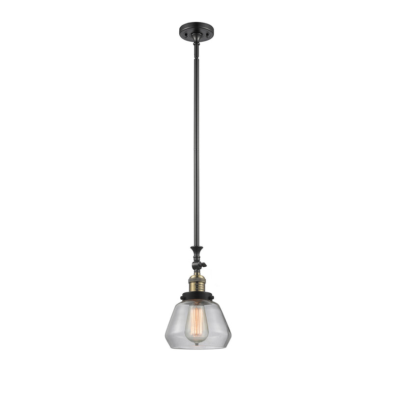 Fulton Mini Pendant shown in the Black Antique Brass finish with a Clear shade