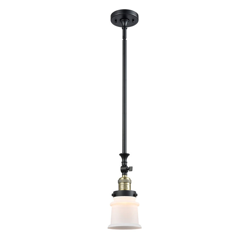 Canton Mini Pendant shown in the Black Antique Brass finish with a Matte White shade