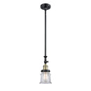 Canton Mini Pendant shown in the Black Antique Brass finish with a Clear shade