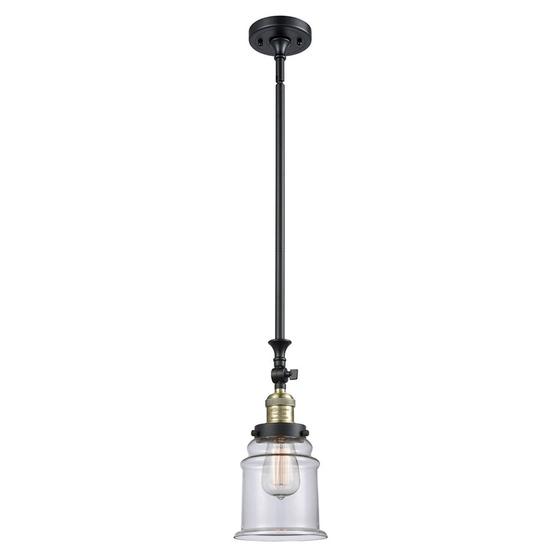 Canton Mini Pendant shown in the Black Antique Brass finish with a Clear shade