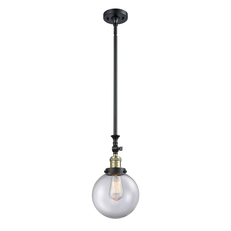 Beacon Mini Pendant shown in the Black Antique Brass finish with a Clear shade