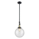 Beacon Mini Pendant shown in the Black Antique Brass finish with a Seedy shade