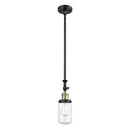 Dover Mini Pendant shown in the Black Antique Brass finish with a Clear shade