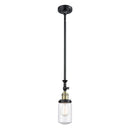 Dover Mini Pendant shown in the Black Antique Brass finish with a Seedy shade