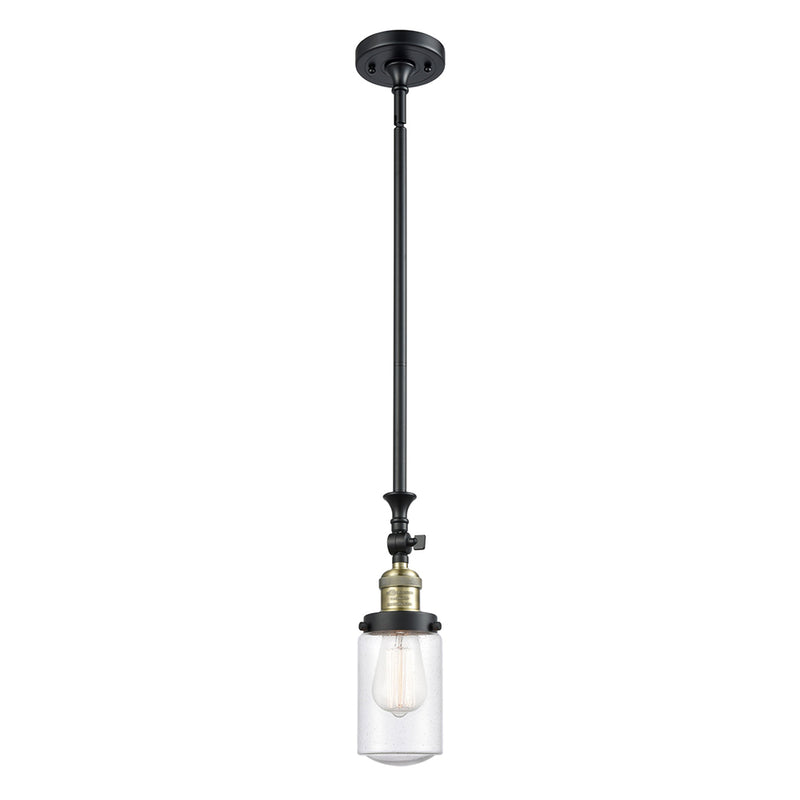 Dover Mini Pendant shown in the Black Antique Brass finish with a Seedy shade