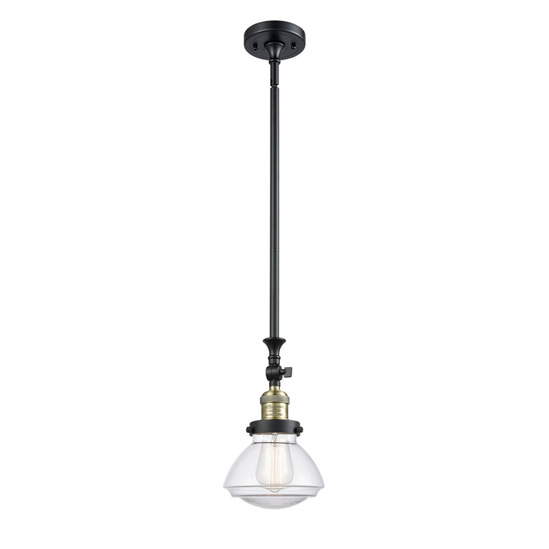 Olean Mini Pendant shown in the Black Antique Brass finish with a Clear shade