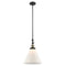 Cone Mini Pendant shown in the Black Antique Brass finish with a Matte White shade