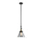 Cone Mini Pendant shown in the Black Antique Brass finish with a Clear shade