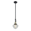 Oxford Mini Pendant shown in the Black Antique Brass finish with a Seedy shade