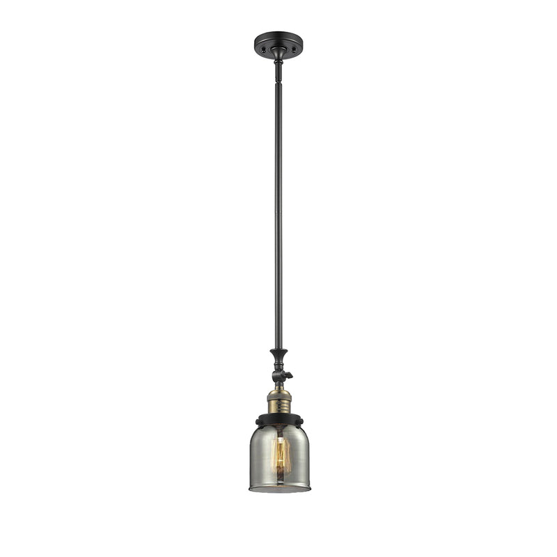 Bell Mini Pendant shown in the Black Antique Brass finish with a Plated Smoke shade