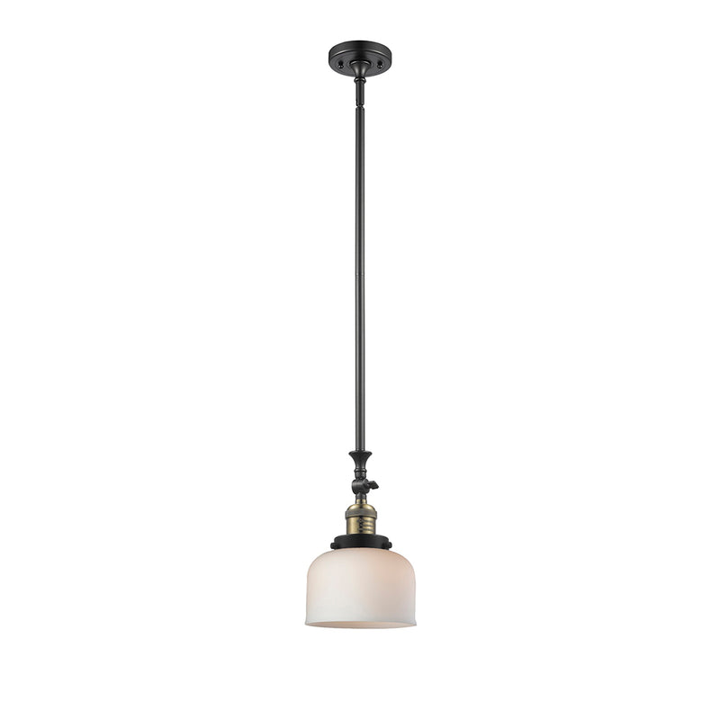 Bell Mini Pendant shown in the Black Antique Brass finish with a Matte White shade