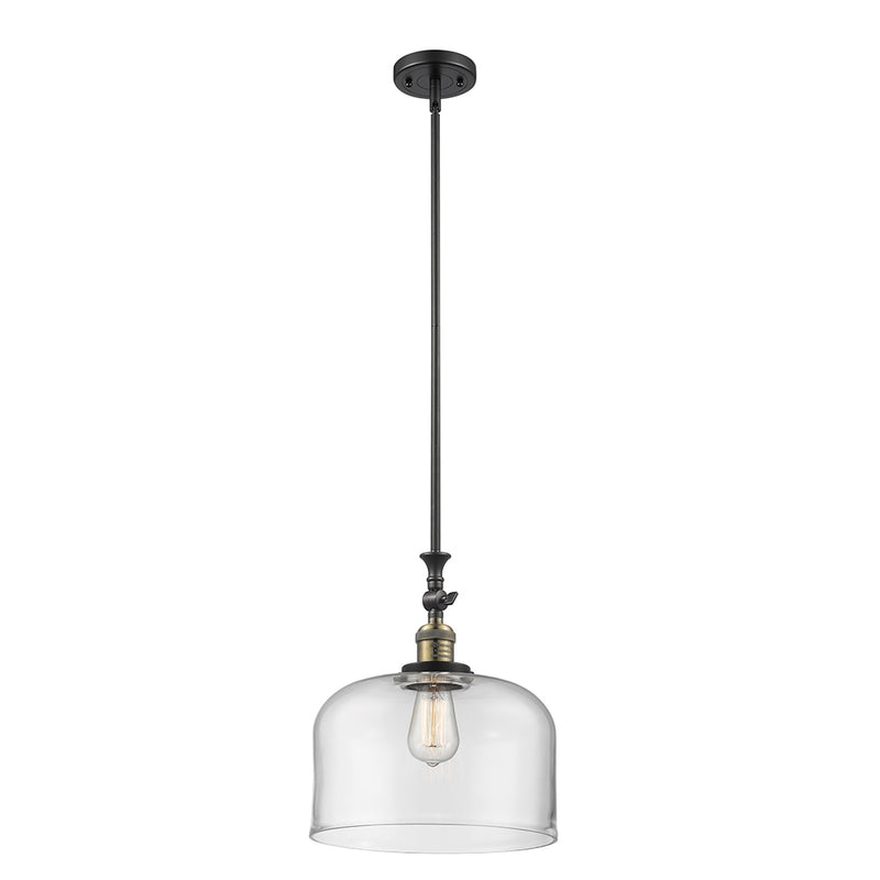 Bell Mini Pendant shown in the Black Antique Brass finish with a Clear shade