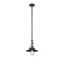 Railroad Mini Pendant shown in the Black Antique Brass finish with a Matte Black shade