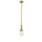 Beacon Mini Pendant shown in the Brushed Brass finish with a Matte White shade